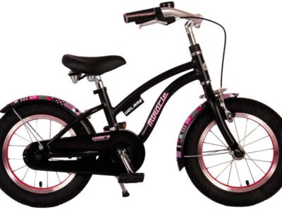 Volare Miracle Kinderfiets - Meisjes - 14 inch - Mat Zwart - Prime Collection