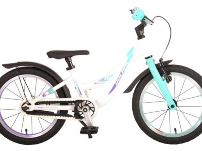 Volare Glamour Kinderfiets - Meisjes - 16 inch - Wit/Mint Groen - Prime Collection