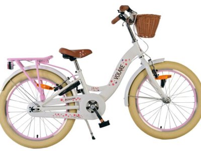 Volare Blossom Kinderfiets - Meisjes - 20 inch - Wit - Twee handremmen