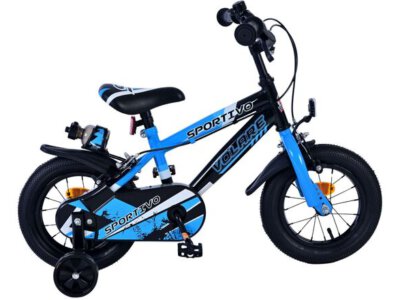 Volare Sportivo Kinderfiets - Jongens - 12 inch - Blauw Zwart - Twee Handremmen
