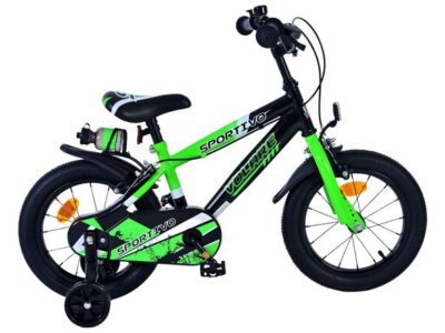 Volare Sportivo Kinderfiets - Jongens - 14 inch - Groen Zwart - Twee Handremmen