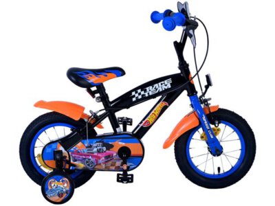 Hot Wheels Kinderfiets - Jongens - 12 inch - Zwart Oranje Blauw - Twee handremmen