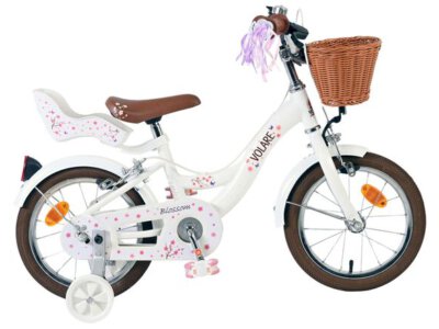 Volare Blossom Kinderfiets - Meisjes - 14 inch - Wit - Twee Handremmen