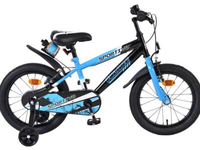 Volare Sportivo Kinderfiets - Jongens - 16 inch - Blauw Zwart - Twee Handremmen