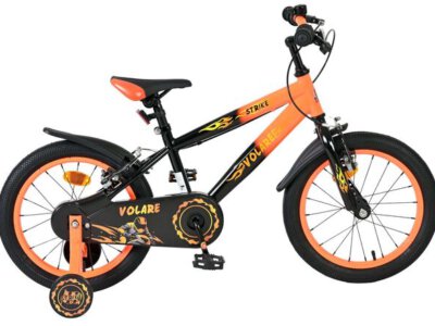 Volare Strike Kinderfiets - Jongens - 16 inch - Zwart Oranje - Twee Handremmen