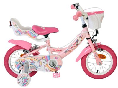 Volare Unicorn Kinderfiets - Meisjes - 12 inch - Roze - Twee handremmen