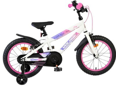 Volare Lily Kinderfiets - Meisjes - 16 inch - Wit Roze Paars - Twee Handremmen