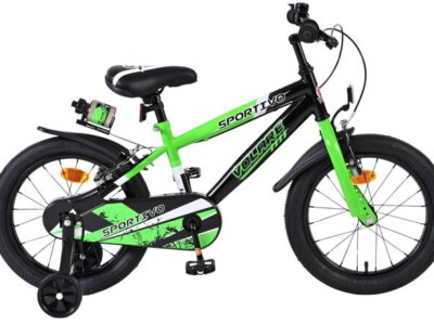 Volare Sportivo Kinderfiets - Jongens - 16 inch - Groen Zwart - Twee Handremmen