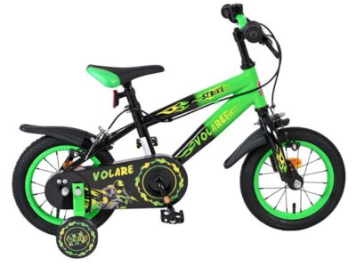 Volare Strike Kinderfiets - Jongens - 12 inch - Zwart Groen - Twee Handremmen