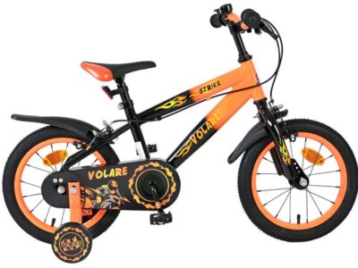 Volare Strike Kinderfiets - Jongens - 14 inch - Zwart Oranje - Twee handremmen