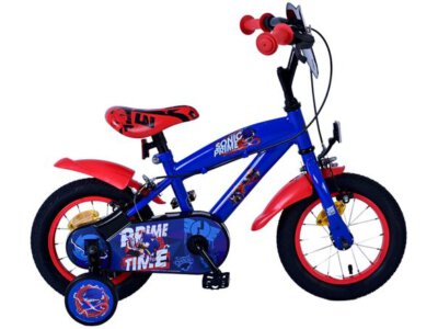 Turbo Crew Kinderfiets - Jongens - 12 inch - Blauw Rood - Twee handremmen