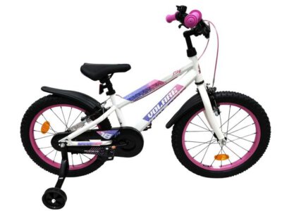 Volare Lily Kinderfiets - Meisjes - 18 inch - Wit Roze Paars - Twee handremmen