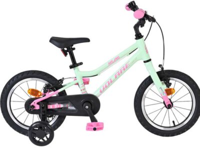 Volare Milano Kinderfiets - Meisjes - 14 inch - Mintgroen - Twee handremmen