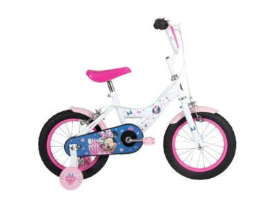 Disney Minnie Kinderfiets - Meisjes - 14 inch - Wit Roze - Twee handremmen