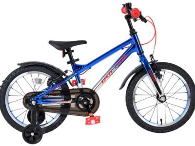 Volare Chrome Kinderfiets - Jongens - 16 inch - Blauw Zilver - Twee Handremmen